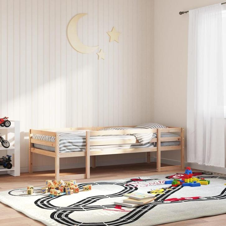 vidaXL Kinderbedframe massief grenenhout 75x190 cm, Huis en Inrichting, Slaapkamer | Bedden, Bruin, Nieuw, Hout, Verzenden