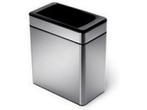 Simplehuman Prullenbak Profile Open - RVS - 10 l - Zilver, Verzenden, Zo goed als nieuw