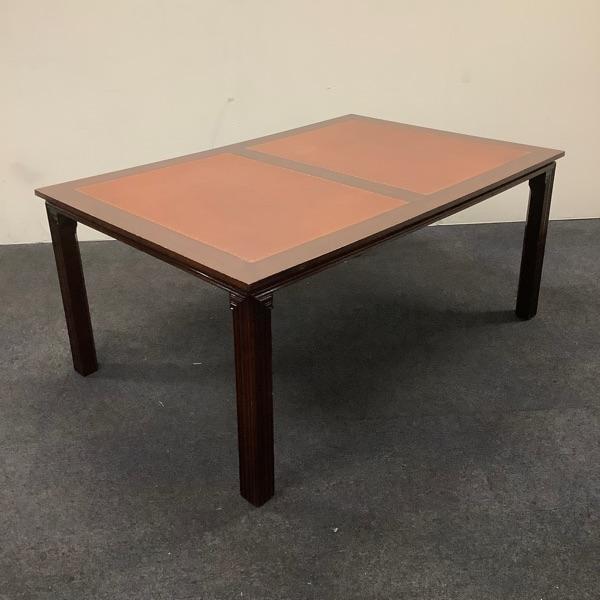 klassieke Engelse tafel met leer inleg, 180x120 cm, Huis en Inrichting, Tafels | Eettafels, Gebruikt, Ophalen of Verzenden