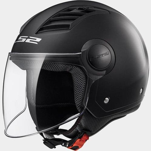 LS2 OF562 Airflow Mat Zwart Long Jethelm, Motoren, Kleding | Motorhelmen, Jethelm, Heren, XS, Nieuw met kaartje, Overige merken