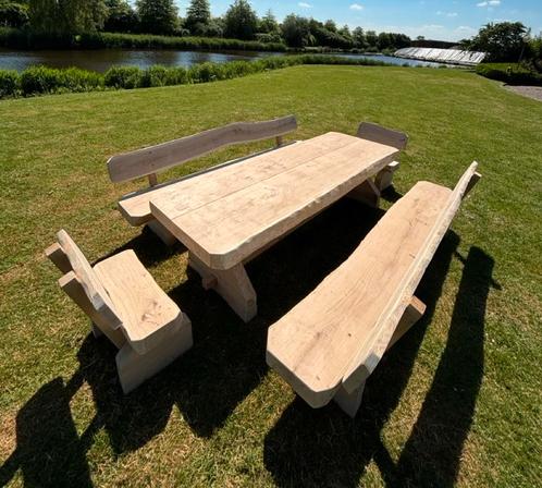 Eco Oostenrijkse Eiken Picknickset Met Rugleuning, Tuin en Terras, Picknicktafels, Ophalen of Verzenden