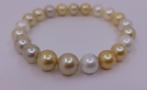 Armband Gouden en witte South Sea parels - 8x10mm, Nieuw