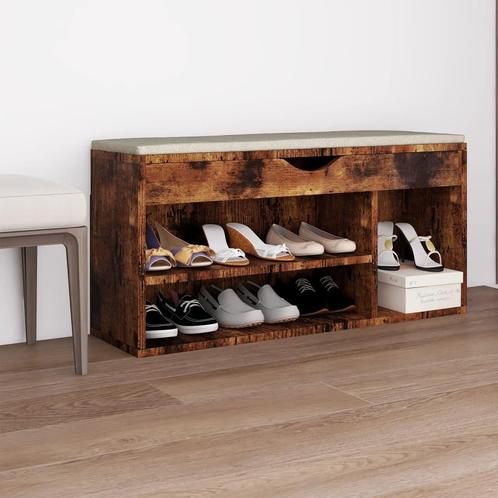 vidaXL Schoenenbank met kussen 104x30x49 cm bewerkt hout, Huis en Inrichting, Kasten | Schoenenrekken, Nieuw, Verzenden