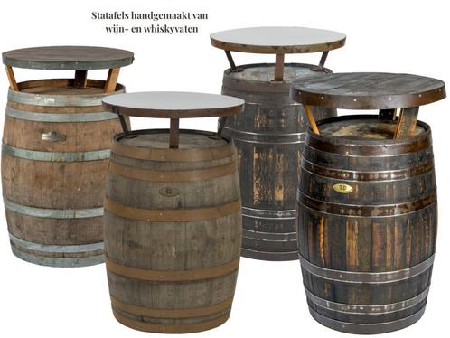 Statafel Tontafel Wijnvat Whiskyvat Mancave tafel + logo, Huis en Inrichting, Tafels | Statafels, Nieuw, Ophalen of Verzenden