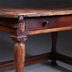 Doorleefde betaaltafel met brede lade ca 1825 No991405, Antiek en Kunst, Antiek | Meubels | Tafels, Ophalen of Verzenden