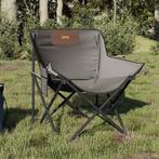 vidaXL Campingstoelen 2 st met vakje inklapbaar grijs, Verzenden, Nieuw, Metaal