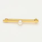 Broche - 18 karaat Geel goud Parel, Sieraden, Tassen en Uiterlijk, Antieke sieraden