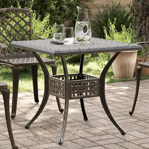 vidaXL Tuintafel 80x80x75 cm gietaluminium bronskleurig, Tuin en Terras, Tuintafels, Nieuw, Aluminium, Verzenden