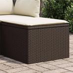 vidaXL Tuinkruk met kussen 55x55x37 cm poly rattan bruin, Verzenden, Nieuw, Rotan