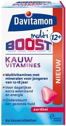 DAVITAMON MULTI BOOST 12+ KAUWVITAMINES AARDBEI KAUWTABLET.., Diversen, Overige Diversen, Verzenden