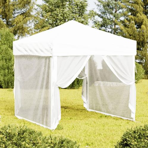 Partytent inklapbaar met zijwanden 2x2 m wit (Overige), Huis en Inrichting, Overige Huis en Inrichting, Nieuw, Verzenden
