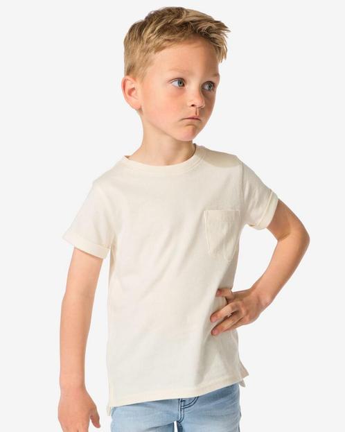 HEMA Kinder T-shirt structuur ecru van €9.99 voor €6.99 sale, Kinderen en Baby's, Kinderkleding | Overige, Nieuw, Verzenden
