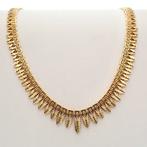 Gouden dames collier; Vintage | 46 cm (vintage ketting), Ophalen of Verzenden, Gebruikt, Goud, Goud