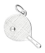 Zilveren Tafeltennis ketting hanger - bat met bal groot, Verzenden, Nieuw
