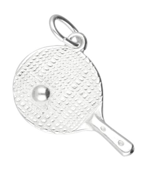 Zilveren Tafeltennis ketting hanger - bat met bal groot, Sieraden, Tassen en Uiterlijk, Kettinghangers, Verzenden
