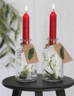 Kaarsen Taper candle Rood h.11 cm set van 7 past in fles, Ophalen of Verzenden, Nieuw
