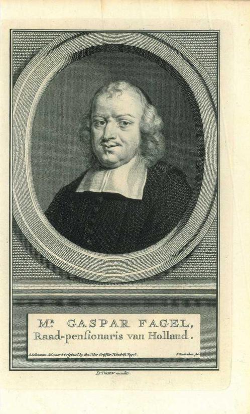 Portrait of Gaspar Fagel, Antiek en Kunst, Kunst | Etsen en Gravures