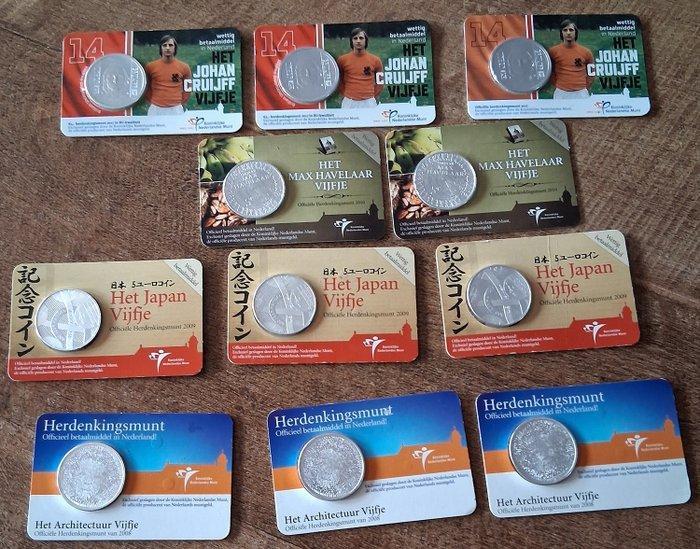 Nederland. 5 Euro 2008/2017 (11 stuks) (Zonder minimumprijs), Postzegels en Munten, Munten | Europa | Euromunten