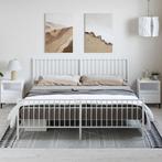 vidaXL Bedframe met hoofd- en voeteneinde metaal wit 183x213, Huis en Inrichting, Verzenden, Wit, Overige maten, Metaal