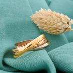 18 Krt. tricolor gouden trinity ring | Cartier (witgoud), 18 tot 19, Gebruikt, Overige kleuren, Ophalen of Verzenden