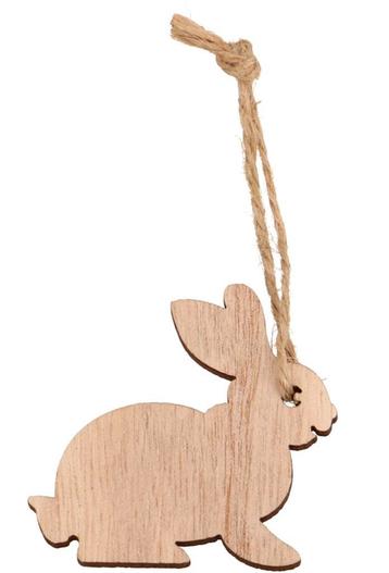 Houten gelukspoppetjes Easter Bunny naturel aan touw beschikbaar voor biedingen