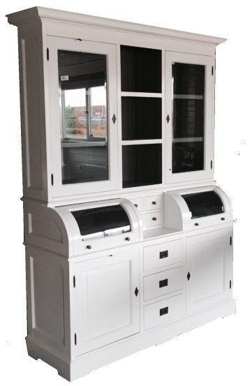 Buffetkast wit grijs Bastiaan 150cm, Huis en Inrichting, Kasten | Buffetkasten, Ophalen of Verzenden