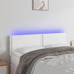 vidaXL Hoofdbord LED 144x5x78/88 cm kunstleer wit, Verzenden, Nieuw, Wit, Overige materialen