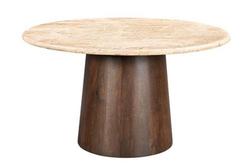 Ronde Eettafel Travertin Brix Valentino – 130 cm | Travert, Huis en Inrichting, Tafels | Eettafels, Ophalen