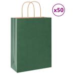 vidaXL Papieren zakken 50 st met hengsels 26x12x35 cm groen, Diversen, Cadeauverpakkingen, Verzenden, Nieuw