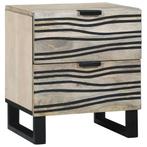 vidaXL Nachtkastjes met lade Wit en zwart 40 x 33.5 x 46 cm, Huis en Inrichting, Slaapkamer | Nachtkastjes, Minder dan 45 cm, Verzenden