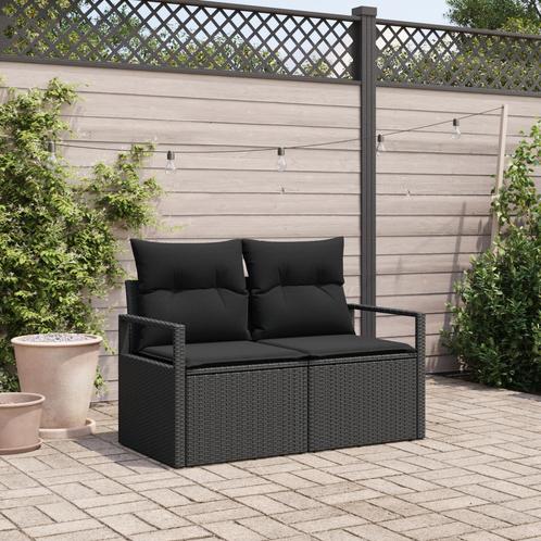 vidaXL Tuinbank 2-zits met opbergruimte en kussens poly, Tuin en Terras, Tuinsets en Loungesets, Nieuw, Rotan, Verzenden