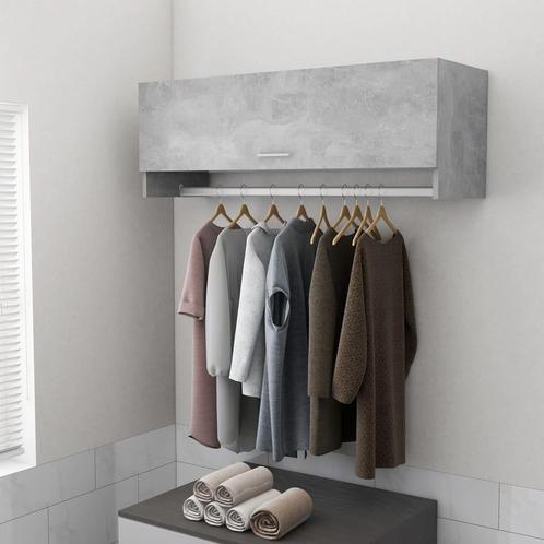 vidaXL Kledingkast 100x32,5x35 cm bewerkt hout betongrijs, Huis en Inrichting, Kasten | Kledingkasten, Nieuw, Verzenden