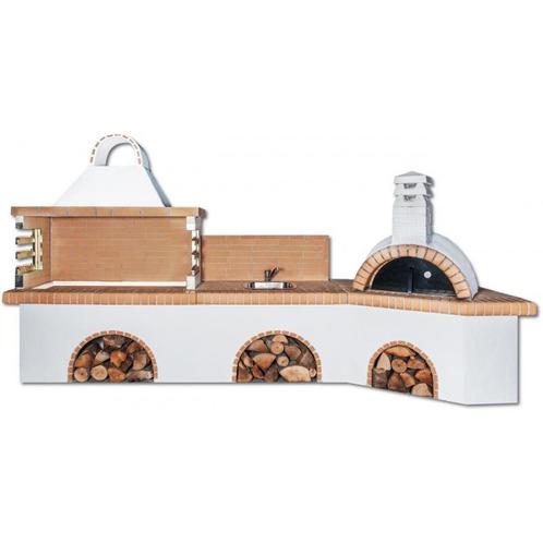 Buitenkeuken set bbq met pizzaoven en gootsteen - yellow..., Tuin en Terras, Pizzaovens, Ophalen of Verzenden