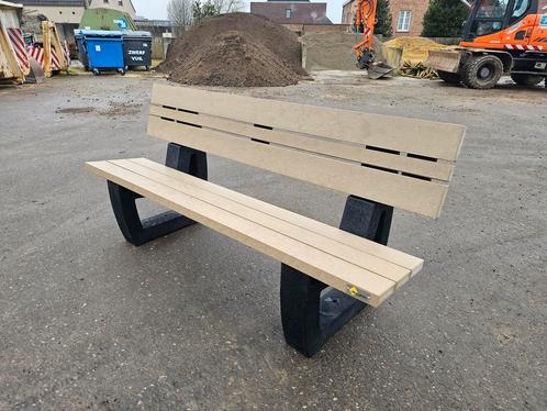 Rekurpo - Beige Parkbank met rugleuning, Tuin en Terras, Tuinbanken, Nieuw, Kunststof
