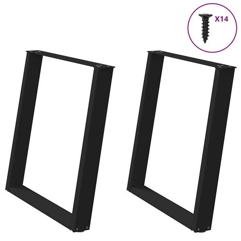 vidaXL Eettafelpoten 2 st U-vormig 70x(72-73) cm staal zwart, Huis en Inrichting, Tafelonderdelen, Nieuw, Verzenden