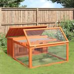 vidaXL Konijnenhok 117,5x97x47,5 cm massief grenenhout bruin, Dieren en Toebehoren, Verzenden, Nieuw