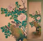 Lentezicht - Pioenroos en Kleine VogelWaxwing - Hangende