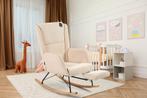 Aemely® Schommelstoel Relax - Beige Ribstof, Blank Hout, Ophalen of Verzenden, Nieuw, Stoel(en)