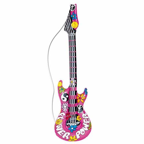 Opblaasbare hippie gitaar 105 cm, Hobby en Vrije tijd, Feestartikelen, Nieuw, Ophalen of Verzenden