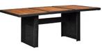 Zwarte Tuintafel 200x100 cm – Harsvlecht en Acaciahout, Tuin en Terras, Tuintafels, Verzenden, Nieuw