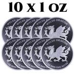 Niue. 10 x 2022 1oz $2 NZD Niue Welsh Dragon Heraldic Series