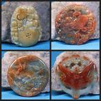 jadeiet Natürlicher Jadeit - hanger - amulet- 121 g - (4), Antiek en Kunst