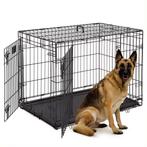 IvoQ Hondenbench XL - 90x60x67cm - Dubbele Deuren, Dieren en Toebehoren, Hondenbenches, Verzenden, Nieuw