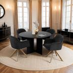 Lona fluwelen draaistoel met dikke vulling - zwart/goud, Set, Verzenden, Nieuw