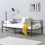 Metalen bed Alvesta met bedbodem 90x200 cm zwart, Huis en Inrichting, Slaapkamer | Bedden, Verzenden, Nieuw