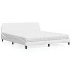 vidaXL Bed met matras Dover kunstleer wit 180x200 cm, Overige materialen, Eenpersoons, Verzenden, Wit