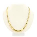 Gouden gedraaide collier | 47,5 cm (schakelketting, ketting), Sieraden, Tassen en Uiterlijk, Kettingen, Ophalen of Verzenden, Gebruikt