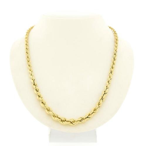 Gouden gedraaide collier | 47,5 cm (schakelketting, ketting), Sieraden, Tassen en Uiterlijk, Kettingen, Overige kleuren, Gebruikt