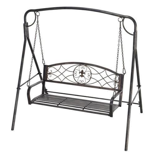 TRUUSK 2-persoons Tuinschommel Lounge Schommelbank Metaal Br, Tuin en Terras, Tuinstoelen, Nieuw, Verzenden