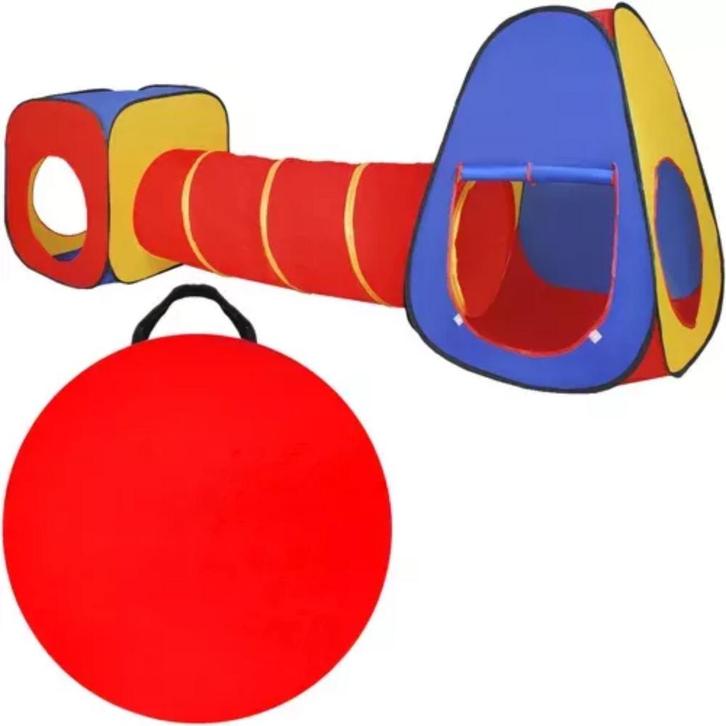 Kruzzel 3-in-1 Kinderentent: Tipi, Tunnel & Speelhuis - M..., Caravans en Kamperen, Tenten, Nieuw, Ophalen of Verzenden